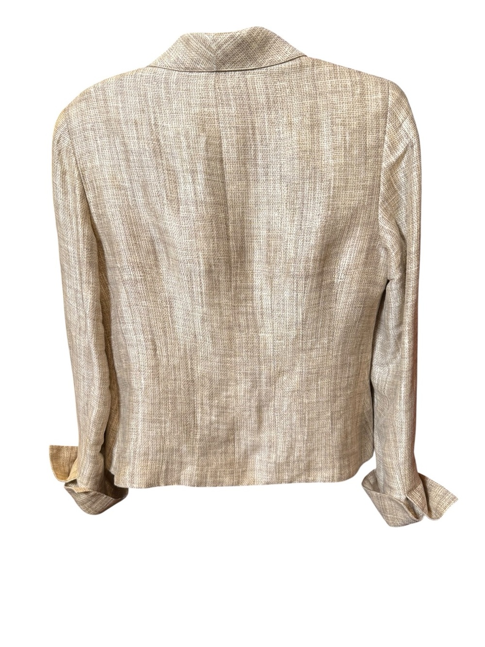 Lafayette 148 New York Linen Silk Beige Textured Blazer Jacket Small - Picture 3 of 8